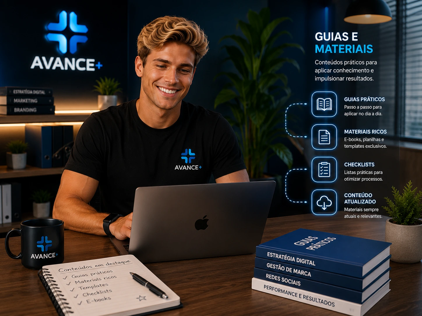 Guias e materiais da Avance+